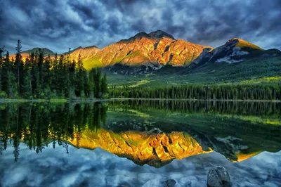 Vivid Nature Wallpaper Nature Wallpaper 4K 2048x1367 Hd, Nature, Desktop, Wallpaper, Showing, Vibrant, Mountain, Peaks, Mirrored, Perfectly, Calm, Lake, Gray, Brown, Landscape, Full HD