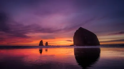Bold Serene Wallpaper Nature Wallpaper 4K 3840x2160 Hd, Desktop, Wallpaper, Of, A, Serene, Beach, At, Sunset, Large, Rocks, Silhouetted, Brown, Gray, Ultrawide, 4k