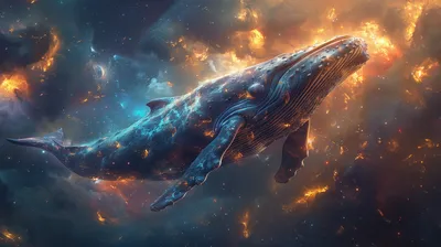 Calm Whale Wallpaper Space Wallpaper 4K 2912x1632 Whale, Space, Fantasy, Hd, Desktop, Wallpaper, Brown, Purple, Ultrawide, QHD