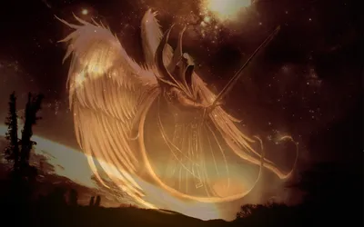 Fantasy Angel Warrior Wings Space Wallpaper 4K 1680x1050 A, Striking, Fantasy, Wallpaper, Featuring, An, Angel, Warrior, Showcasing, Intricate, Wings, Celestial, Brown, Orange, Ultrawide