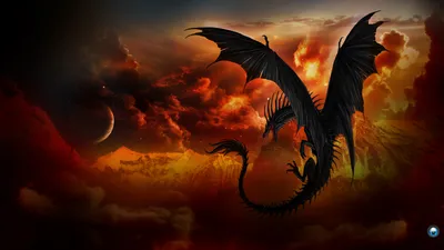 Majestic Black Dragon Nature Wallpaper 4K 1920x1080 Hd, Desktop, Wallpaper, Of, A, Majestic, Black, Dragon), Flying, Against, Vibrant, Sunset, Brown, Ultrawide, Full HD