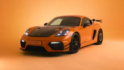 Orange Cayman Gt4 Cars Wallpaper 4K 5120x2880 Orange, Porsche, 718, Cayman, Gt4, Sports, Car, Front, Three-quarter, View, Studio, Matching, Purple, Ultrawide, 4k