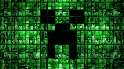 Moody Green Wallpaper Games Wallpaper 4K 2560x1440 Hd, Wallpaper, Featuring, A, Green, Pixelated, Image, Of, Creeper, Minecraft, Composed, Smaller, Brown, Ultrawide, QHD