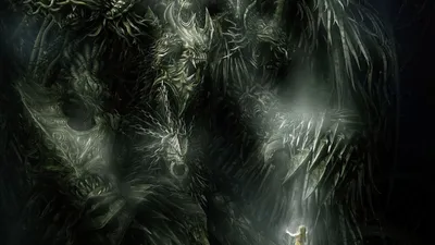 Dark Menacing Creature Looms Tiny Black/Dark Wallpaper 4K 1920x1080 Dark, Menacing, Creature, Looms, Over, A, Tiny, Illuminated, Figure, Desktop, Blending, Shadowy, Gray, Ultrawide, Full HD