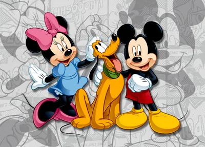 Disney Mickey Mouse Minnie Abstract Wallpaper 4K 1392x1000 Disney's, Mickey, Mouse, Minnie, And, Pluto, Are, Disney, 039, Happily, Together, Desktop, White, Gray, Landscape