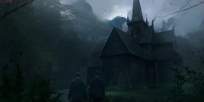 Dark Dark Wallpaper Nature Wallpaper 4K 2160x1080 A, Dark, Atmospheric, Scene, Featuring, Mysterious, Building, Mountainous, Landscape, Twilight, Captures, Moody, Gray, Ultrawide, Full HD