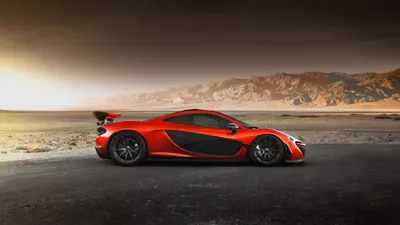 Dark Vibrant Wallpaper Nature Wallpaper 4K 3787x2130 A, Vibrant, Orange, Mclaren, P1, Supercar, Parked, On, Desert, Road, Mountains, Under, Gray, Ultrawide, QHD