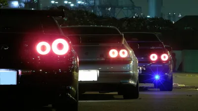 Dark Three Wallpaper Cars Wallpaper 4K 1920x1080 Hd, Desktop, Wallpaper, Featuring, The, Rear, View, Of, Three, Jdm, Cars, Night, White, Ultrawide, Full HD