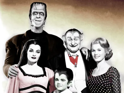 Munsters Show Black Black/Dark Wallpaper 4K 1600x1200 Hd, Pc, Desktop, Wallpaper, From, The, Munsters, Tv, Show, Black-and-white, Family, Portrait, White, Landscape