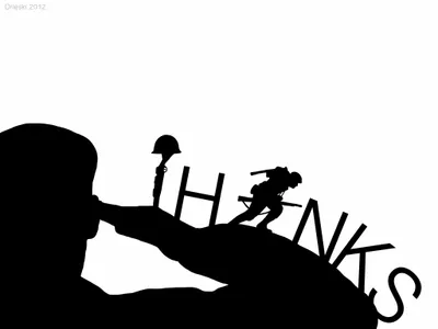 Silhouette Soldier Helmet Abstract Wallpaper 4K 2048x1536 Silhouette, Of, A, Soldier, Helmet, On, Rifle, Memorial), Thanks, Text, White, Desktop, Landscape, Full HD