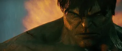 Close Incredible Hulk Movie Abstract Wallpaper 4K 1835x780 Close-up, Of, The, Incredible, Hulk, From, Movie, Showcasing, His, Intense, Expression, Against, Orange, Ultrawide
