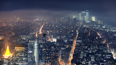 Night Manhattan New York Nature Wallpaper 4K 3840x2160 Hd, Desktop, Wallpaper, Showing, A, Night, View, Of, Manhattan, New, York, Glowing, Gray, Ultrawide, 4k