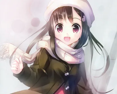 Calm Anime Wallpaper Nature Wallpaper 4K 2000x1600 Hd, Anime, Original, Artwork, Of, A, Cheerful, Girl, Winter, Attire, Featuring, Soft, White, Square, Full HD