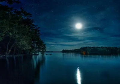 Serene Night Capturing Tranquil Nature Wallpaper 4K 2048x1446 A, Serene, Night, Scene, Capturing, Tranquil, Lake, Under, Bright, Moon, Surrounded, Trees, White, Brown, Gray, Landscape, Full HD