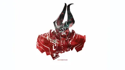Stylized Red Toned Games Wallpaper 4K 1920x1080 Hd, Pc, Desktop, Wallpaper, Featuring, A, Stylized, Red-toned, Illustration, Horned, Character, Video, White, Ultrawide, Full HD