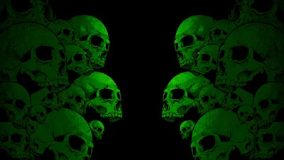 Dark Multitude Green Black/Dark Wallpaper 4K 1920x1080 A, Dark, Hd, Desktop, Wallpaper, Featuring, Multitude, Green, Skulls, Creating, Striking, Bold, Black, Ultrawide, Full HD