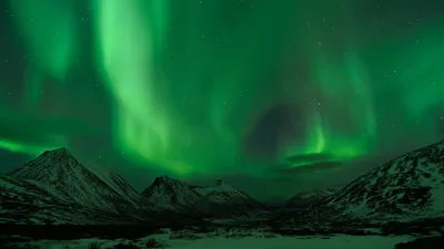 Serene Planetary Wallpaper Space Wallpaper 4K 2048x1152 Hd, Pc, Desktop, Wallpaper, And, Background, Planetary, Landscape, View, Snow-capped, Mountains, Under, Orange, Ultrawide, Full HD