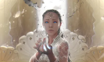 Misty Fantasy Wallpaper Fantasy Wallpaper 4K 1920x1152 A, Fantasy-themed, Hd, Wallpaper, Featuring, Woman, With, Blue, Eyes, Capturing, Moment, Emotion, White, Ultrawide, Full HD