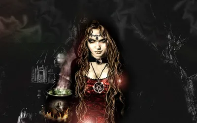 Depicting Fantasy Witch Holding Fantasy Wallpaper 4K 2880x1800 Hd, Desktop, Wallpaper, Depicting, A, Fantasy, Witch, Holding, Glowing, Cauldron, Set, Against, White, Gray, Ultrawide, QHD