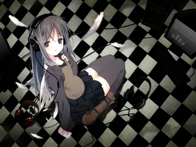 Anime Girl Long Hair Wearing Technology Wallpaper 4K 1600x1200 Anime-style, Hd, Pc, Desktop, Wallpaper, Featuring, A, Girl, Long, Hair, Wearing, Headphones, White, Gray, Landscape