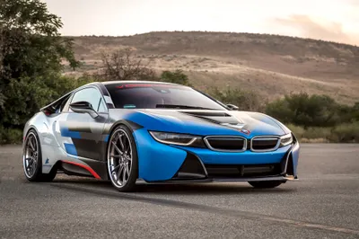 Sleek Blue Supercar Natural Cars Wallpaper 4K 4096x2731 A, Sleek, Blue, Bmw, I8, Supercar, Parked, On, Road, Natural, Landscape, Captured, White, Gray, 4k