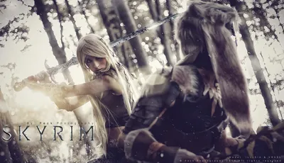 Woman Detailed Cosplay Elder Scrolls Nature Wallpaper 4K 2048x1180 Hd, Pc, Desktop, Wallpaper, Featuring, A, Woman, In, Detailed, Cosplay, Elder, Scrolls, White, Gray, Ultrawide, Full HD