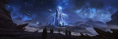 Dreamy Glowing Wallpaper Space Wallpaper 4K 3840x1267 Hd, Pc, Desktop, Wallpaper, Of, A, Glowing, Sci-fi, City, Crystalline, Towers, Under, Brown, Ultrawide, 4k