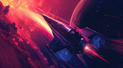 Spaceship Gliding Vibrant Space Planetary Space Wallpaper 4K 2912x1632 Hd, Wallpaper, Of, A, Spaceship, Gliding, Through, Vibrant, Space, Stunning, Planetary, Streaming, Red, Brown, Ultrawide, QHD
