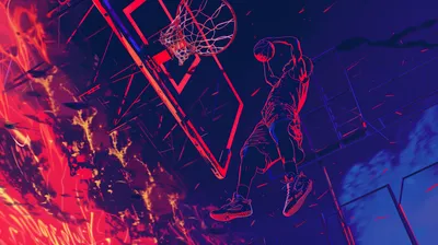 Dreamy Definition Wallpaper Abstract Wallpaper 4K 2912x1632 High-definition, Desktop, Wallpaper, Featuring, An, Artistic, Rendition, Of, Basketball, Player, Performing, Slam, Red, Black, Ultrawide, QHD