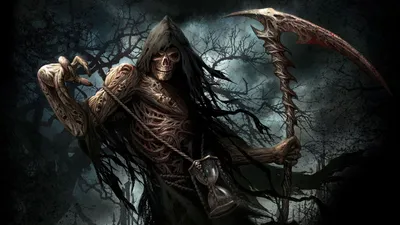 Dark Atmospheric Grim Black/Dark Wallpaper 4K 1920x1080 A, Dark, And, Atmospheric, Hd, Wallpaper, Featuring, The, Grim, Reaper, Showcasing, Intricate, Gray, Ultrawide, Full HD