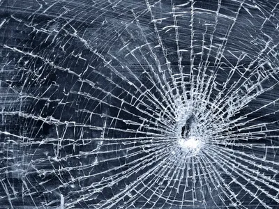 Abstract Bullet Hole Shattered Abstract Wallpaper 4K 1600x1200 Abstract, Bullet, Hole, In, Shattered, Glass, With, Radiating, Cracks, Desktop, Gray, Landscape