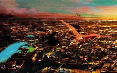 Anime Cityscape Sunset World Wallpaper 4K 1920x1200 Hd, Anime, Cityscape, At, Sunset, Showcasing, A, Sprawling, Urban, Environment, Vibrant, Lighting, Brown, Gray, Ultrawide, Full HD