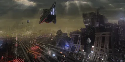 Moody Futuristic Wallpaper World Wallpaper 4K 4000x2000 Futuristic, Sci‑fi, Cityscape, At, Night, With, Towering, Structures, Flying, Vehicles, Captured, High-definition, Gray, Brown, Ultrawide, 4k