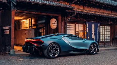 Misty Teal Wallpaper Cars Wallpaper 4K 2048x1152 Hd, Pc, Desktop, Wallpaper, Teal, Bugatti, Tourbillon, Hypercar, Parked, Traditional, Japanese, Building, Brown, Gray, Ultrawide, Full HD