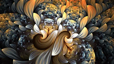 Abstract Fractal Design Swirling Abstract Wallpaper 4K 1920x1080 Abstract, Fractal, Design, With, Swirling, Layered, Shapes, In, Warm, Tones, Creating, Complex, White, Brown, Ultrawide, Full HD