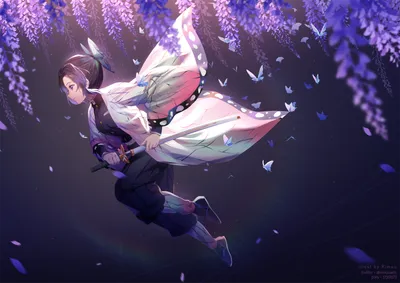Serene Shinobu Wallpaper Abstract Wallpaper 4K 2000x1413 Hd, Desktop, Wallpaper, Featuring, Shinobu, Kochou, From, Demon, Slayer, Kimetsu, Yaiba, Vivid, Black, Landscape, Full HD