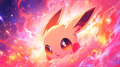Vibrant Anime Wallpaper Space Wallpaper 4K 2912x1632 Hd, Anime-style, Wallpaper, Featuring, Eevee, From, Pokémon, Surrounded, Pok, Mon, Vibrant, Fiery, Purple, Pink, Gray, Ultrawide, QHD