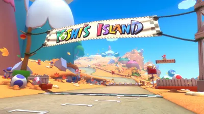 Yoshi Island Race Banner Abstract Wallpaper 4K 3840x2160 Yoshi's, Island, Race, Banner, From, Mario, Kart, 8, Yoshi, 039, Deluxe, Vibrant, Pink, Yellow, White, Ultrawide, 4k