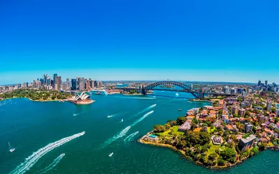Aerial Sydney Harbour Opera House World Wallpaper 4K 1920x1200 Aerial, View, Of, Sydney, Harbour, Showcasing, The, Opera, House, Bridge, City, Skyline, Red, Ultrawide, Full HD