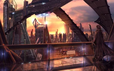 Serene Futuristic Wallpaper World Wallpaper 4K 1920x1200 A, Futuristic, Sci‑fi, Cityscape, At, Sunset, With, Towering, Skyscrapers, Advanced, Architecture, Rendered, Pink, Gray, Purple, Ultrawide, Full HD