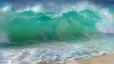 Vibrant Wave Crashes Wallpaper 4K, Nature category