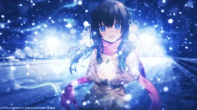 Anime Original Girl Dark Hair Black/Dark Wallpaper 4K 1920x1080 Anime, Original, Artwork, Featuring, A, Girl, With, Dark, Hair, Bright, Blue, Eyes, White, Ultrawide, Full HD