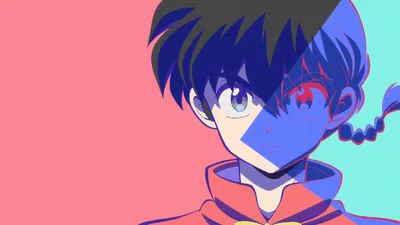 Vibrant Ranma Wallpaper Abstract Wallpaper 4K 1920x1080 Hd, Pc, Desktop, Wallpaper, Of, Ranma, Saotome, Anime, Style, Half-shadowed, Blue-red, Pink, Purple, Gray, Ultrawide, Full HD