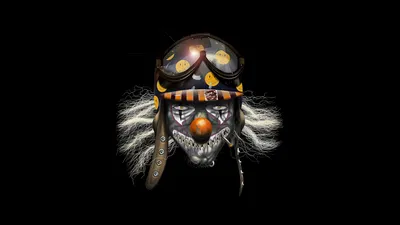 Dark Clown Skull Black/Dark Wallpaper 4K 1920x1080 A, Dark, Clown, With, Skull-like, Face, And, Wild, Hair, Wearing, Pilot, 039, Gray, Ultrawide, Full HD