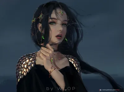 Vivid Captivating Wallpaper Black/Dark Wallpaper 4K 1920x1427 A, Captivating, Fantasy-themed, Hd, Desktop, Wallpaper, Featuring, Woman, Black, Hair, Green, Eyes, Gray, Brown, Landscape, Full HD