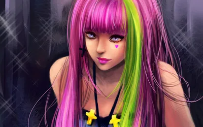 Vibrant Fantasy Themed Woman Pink Abstract Wallpaper 4K 1920x1200 A, Vibrant, Fantasy-themed, Hd, Wallpaper, Featuring, Woman, Striking, Pink, Green, Hair, Embodying, Gray, Ultrawide, Full HD