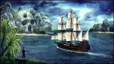 Epic Depicting Wallpaper Space Wallpaper 4K 2560x1440 Hd, Desktop, Wallpaper, Depicting, A, Fantastical, Maritime, Scene, Tall, Ship, Sailing, Near, White, Gray, Ultrawide, QHD