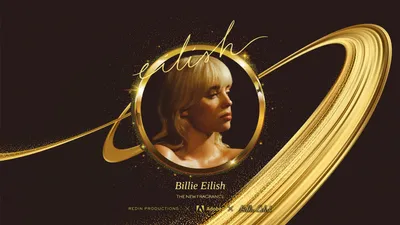 Golden Billie Wallpaper Abstract Wallpaper 4K 1920x1080 Hd, Desktop, Wallpaper, Featuring, Billie, Eilish, With, A, Golden, Saturn, Ring, Motif, Orange, Ultrawide, Full HD