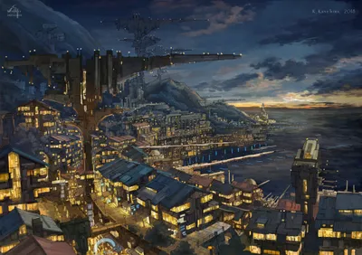 Vivid Vibrant Wallpaper Black/Dark Wallpaper 4K 2124x1500 A, Vibrant, Anime-inspired, Original, Hd, Desktop, Wallpaper, Featuring, Bustling, Coastal, City, Dusk, Gray, Brown, Landscape, Full HD