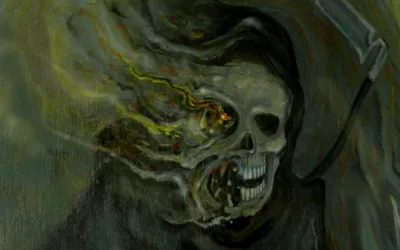 Bright Dark Wallpaper Black/Dark Wallpaper 4K 2560x1600 Dark, Eerie, Depiction, Of, The, Grim, Reaper, With, Skeletal, Face, Flowing, Shadows, Ultrawide, QHD